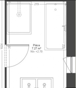 Bera cosina - aménagement salle de bain -plan 3D et 2D